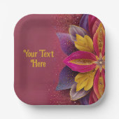 Elegant Floral Wedding Papieren Bordje (Voorkant)