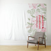 Elegant Floral Wedding Photo Booth Backdrop Wandkleed (In Situ (horizontaal))