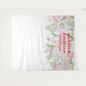 Elegant Floral Wedding Photo Booth Backdrop Wandkleed (Voorkant (horizontaal))