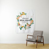 Elegant Floral Wedding Photo Booth Backdrop Wandkleed (In situ)