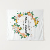 Elegant Floral Wedding Photo Booth Backdrop Wandkleed (Voorkant (horizontaal))