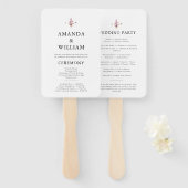 Elegant Floral Wedding Program Handwaaier (Voorkant en achterkant)