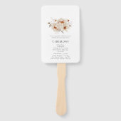 Elegant Floral Wedding Programme Handwaaier (Voorkant)