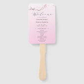 Elegant Floral Wedding Programme Handwaaier (Voorkant)