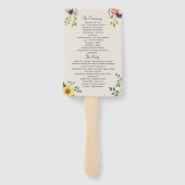 Elegant Floral Wedding Programme Handwaaier (Achterkant)