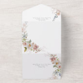 Elegant Floral Wedding QR Code All In One Uitnodiging (Buitenkant)