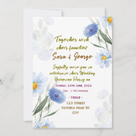 Elegant Floral Wedding Reception Invitations  Kaart