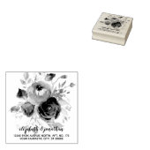 Elegant Floral Wedding Return-adres Rubberstempel (Gestempeld)