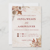 Elegant Floral Wedding romantic Invitation templat (Devant)