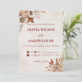 Elegant Floral Wedding romantic Invitation templat (Debout devant)