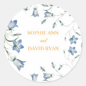 Elegant Floral Wedding Ronde Sticker (Voorkant)