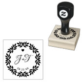 Elegant Floral Wedding Rubberstempel (Gestempeld)