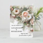Elegant Floral Wedding Save The Date (Staand voorkant)