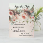 Elegant Floral Wedding  Save The Date (Staand voorkant)