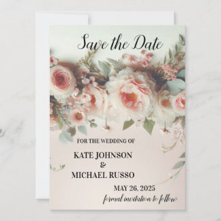 Elegant Floral Wedding  Save The Date