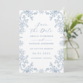 Elegant Floral Wedding Save the Date (Staand voorkant)