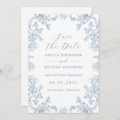 Elegant Floral Wedding Save the Date (Voorkant / Achterkant)