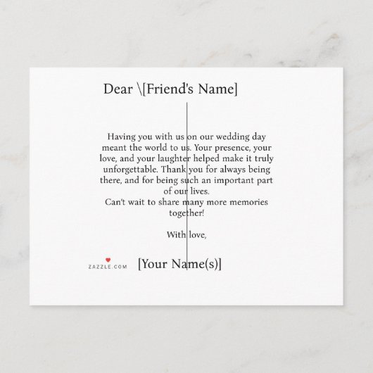 Elegant Floral Wedding Uitnodiging Briefkaart (Achterkant)