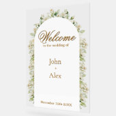 Elegant Floral Wedding Welcome Sign - Custom Made (Angle)