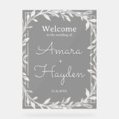Elegant Floral Wedding Welcome Sign - Custom Made (Recto)