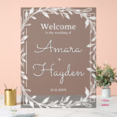 Elegant Floral Wedding Welcome Sign - Custom Made (Mariage)