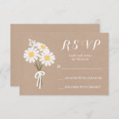 Elegant Floral White Daisies Bouquet RSVP Wedding (Voorkant / Achterkant)