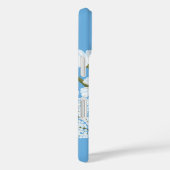 Elegant Floral White Daisies op blauw Case-Mate iPhone Case (Achterkant / Rechts)