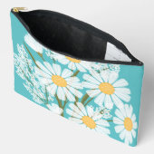 Elegant Floral White Daisies over Blauwgroen Etui (Open)