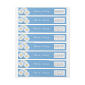 Elegant Floral White Daisies over Blue Wedding (Vel)