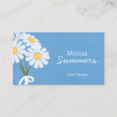 Elegant Floral White Daisies Rustic Visitekaartje (Voorkant)