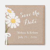Elegant Floral White Daisies Save the Date Wedding Magneet (Voorkant)
