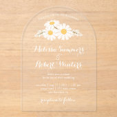 Elegant Floral White Daisies Wedding Acryl Uitnodigingen (Voorkant)