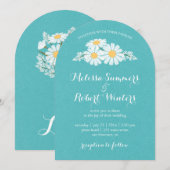Elegant Floral White Daisies Wedding Kaart (Voorkant / Achterkant)