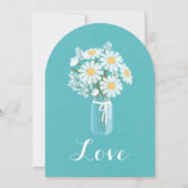 Elegant Floral White Daisies Wedding Kaart (Achterkant)