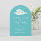 Elegant Floral White Daisies Wedding Kaart (Staand voorkant)