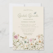Elegant Floral Wildflower Boho Bridal Brunch Kaart (Voorkant)