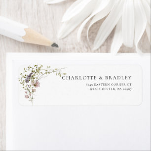 Elegant Floral Wildflower Retouradres Etiket
