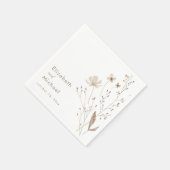 Elegant Floral Wildflower Trouwpapier Servet (Hoek)