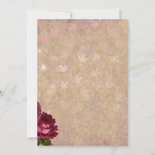 Elegant floral with Calligraphic text Invitation Kaart (Achterkant)