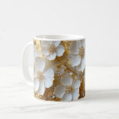 Elegant Floral Wooden Tray & Matching Mug Set (Devant gauche)