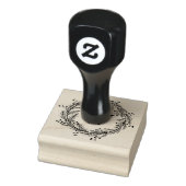 Elegant Floral Wreath Monogram Rubberstempel (Stempel)