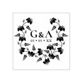 Elegant Floral Wreath Wedding Initialen Rubberstempel (Afrduk)