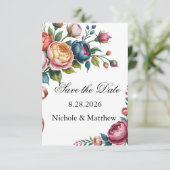 Elegant Floral Wreath Wedding Save The Date (Staand voorkant)