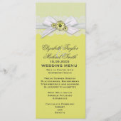 Élégant Floral Yellow Ribbon Menu Mariage (Devant)