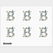 Elegant Floral Your Monogram B Paper Stickers (Feuille)