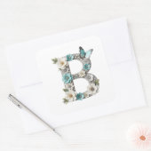 Elegant Floral Your Monogram B Paper Stickers (Enveloppe)