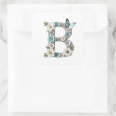 Elegant Floral Your Monogram B Paper Stickers (Sac)
