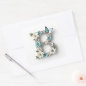 Elegant Floral Your Monogram B Paper Stickers (Enveloppe)