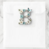 Elegant Floral Your Monogram B Paper Stickers (Sac)