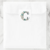Elegant Floral Your Monogram C Paper Stickers (Sac)